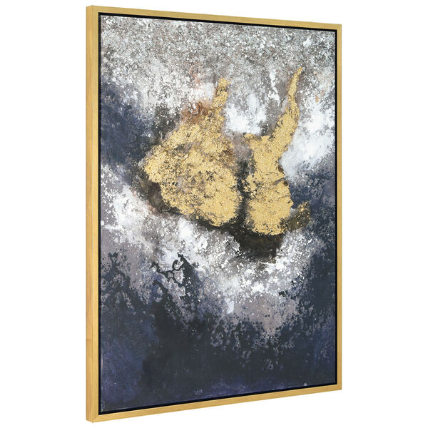 Nourishment Textured Glitter with Gold Foil Framed Hand Painted Wall Art, image 3