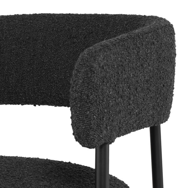 Cassia Black Occasional Chair with Rounded Backrest, image 5