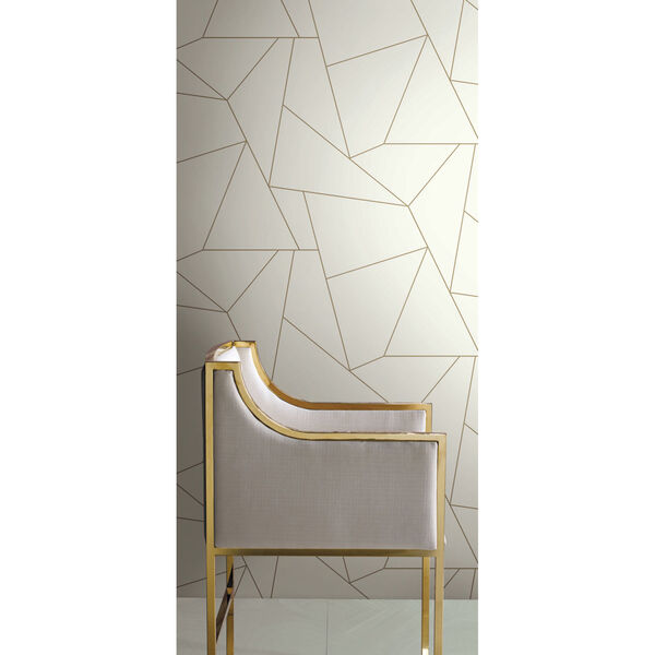 Fractured Prism Gold Peel and Stick Wallpaper, image 2