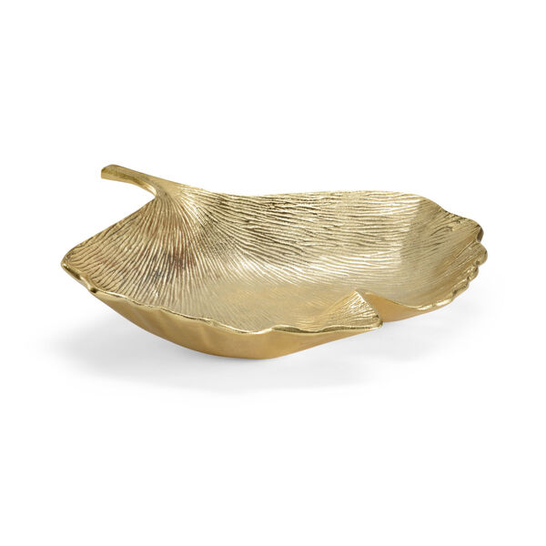 Gingko Warm Brass Decorative Tray, image 1