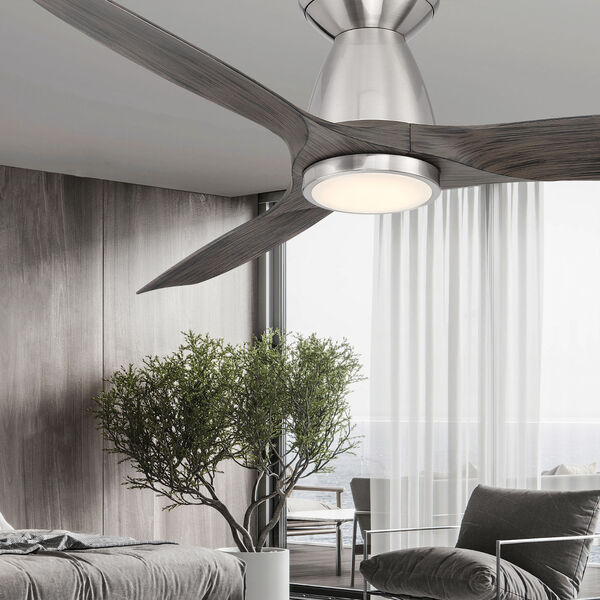 Skylark Brushed Nickel and Ebony 54-Inch 2700K Indoor Outdoor Smart LED Flush Mount Ceiling Fan, image 3
