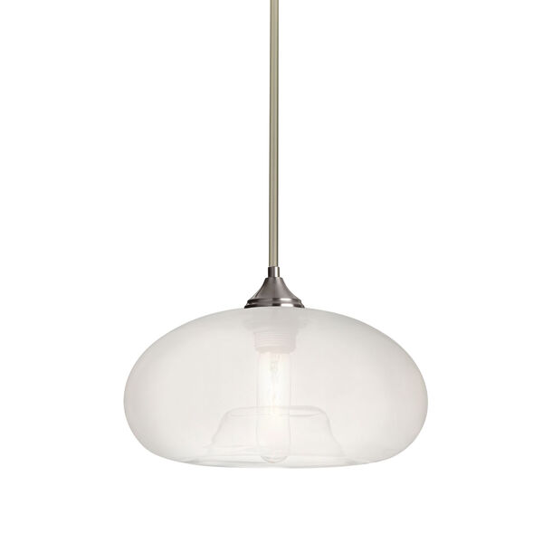 Bana Satin Nickel One-Light Pendant With Frost Glass, image 1