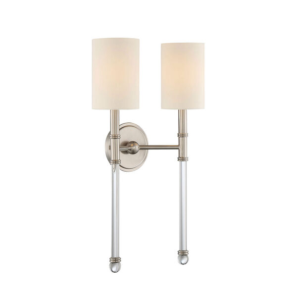 Linden Satin Nickel Two-Light Wall Sconce, image 1