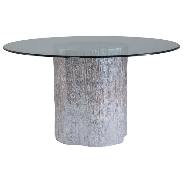 Signature Designs  Silver Leaf Trunk Segment Round Dining Table With Glass Top, image 1