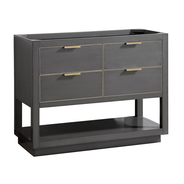 Allie 42-Inch Twilight Gray Matte Gold Vanity Only, image 3