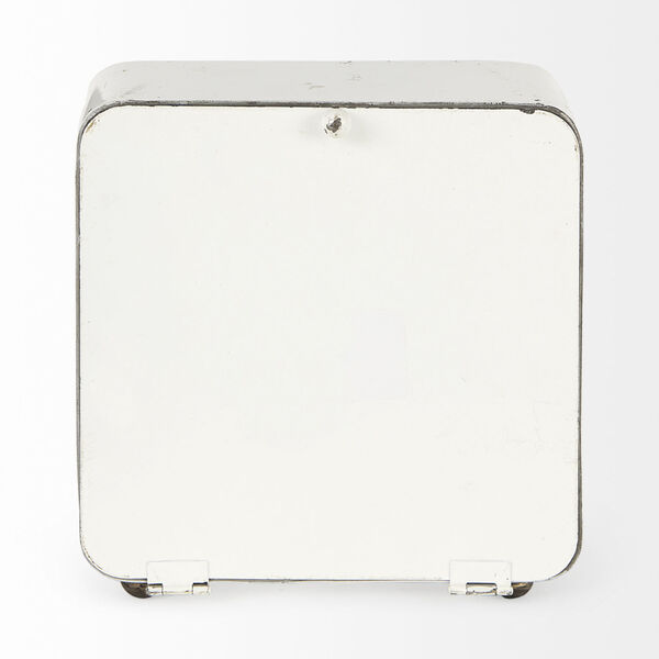 Karl Rustic White Rounded Square Table Clock, image 4