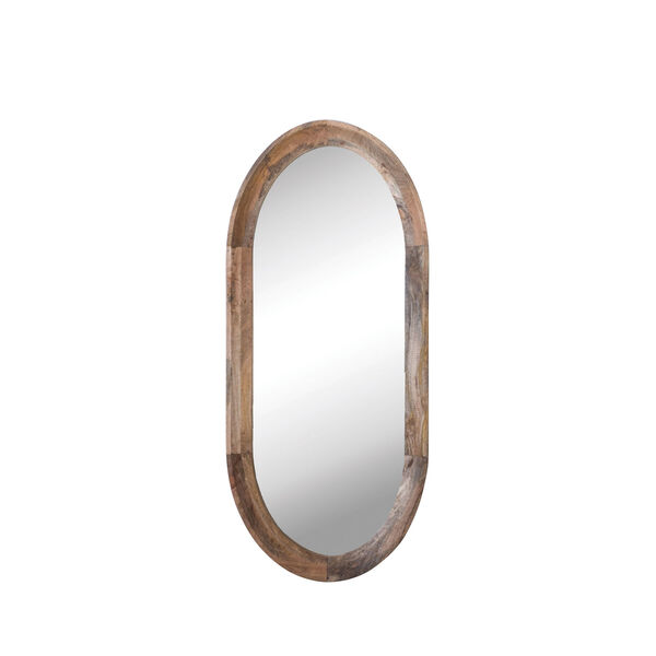 Shoreline Oval Wall Mirror with Mango Wood Frame, image 1