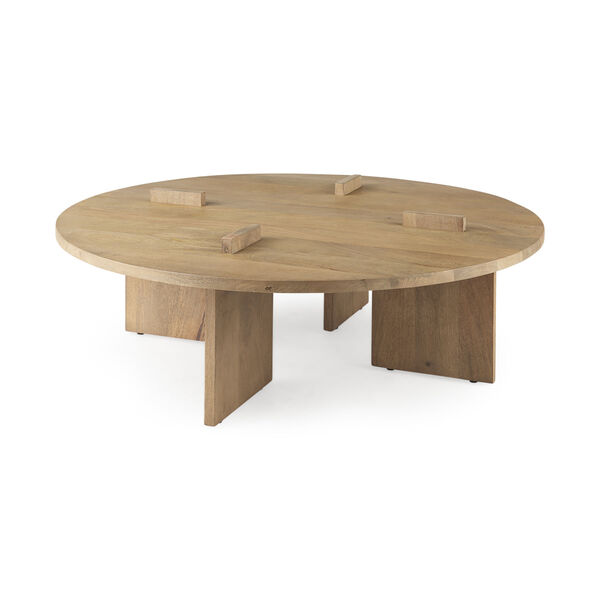 Aida Natural Brown Round Coffee Table, image 1
