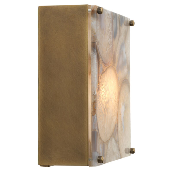 Adeline Agate and Antique Brass One-Light Wall Sconce, image 4