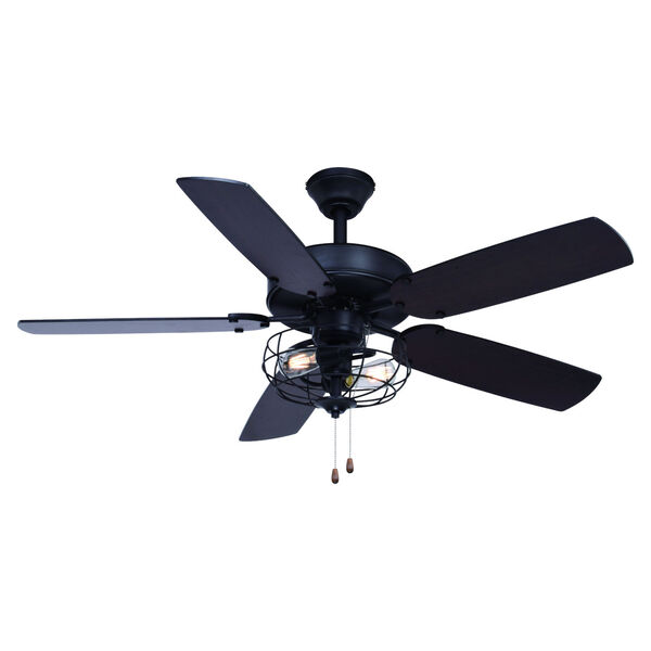 Reed Matte Black Two-Light Ceiling Fan, image 2
