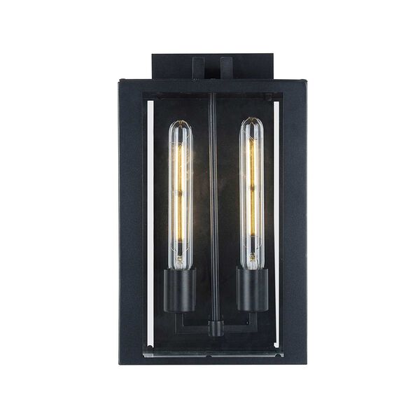 Waterville Matte Black Two-Light LED Outdoor Wall Sconce, image 1