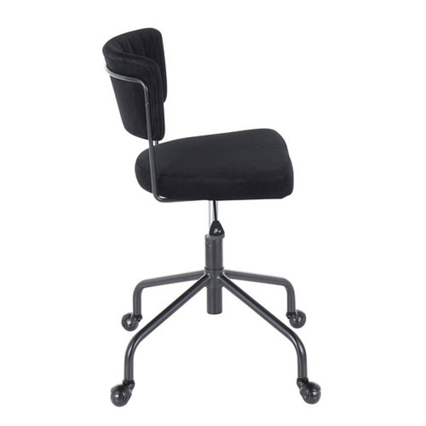 Tania Black Rich Velvet Upholstery Task Chair, image 2