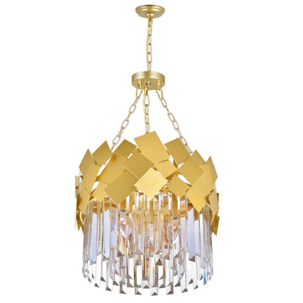 Panache Medallion Gold Four-Light Chandelier with K9 Clear Crystals, image 1
