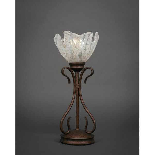 Swan Bronze One-Light Table Lamp with Italian Ice Glass Shade, image 1