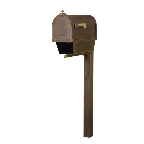 Berkshire Curbside Copper Mailbox with Newspaper Tube, Locking Insert and Wellington Mailbox Post, image 2