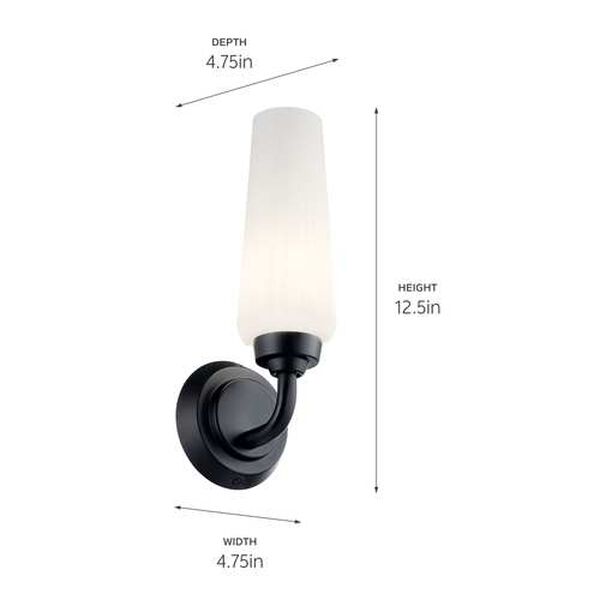 Truby Black One-Light Wall Sconce, image 3