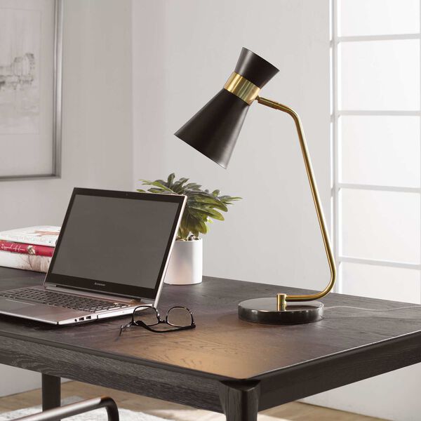 Uptown Black and Gold One-Light Desk Lamp, image 2