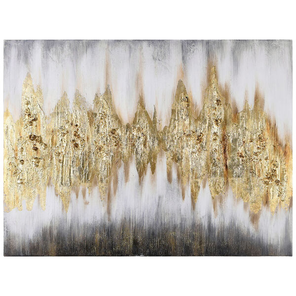 Gold Frequency Textured Metallic Unframed Hand Painted Wall Art, image 2