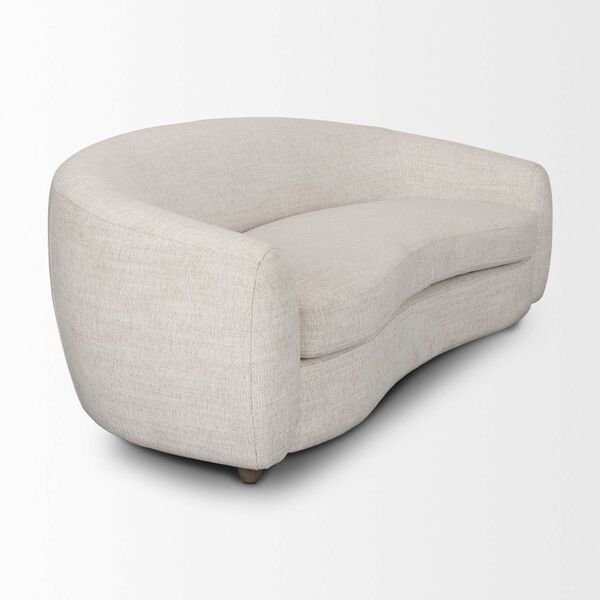 Valentina Oatmeal Upholstered Curved Sofa, image 6