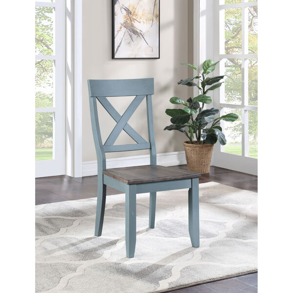 Bar Harbor Blue Crossback Dining Chair, Set of 2, image 4