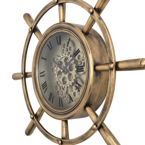 Ship Wheel Copper Wall Clock, image 3