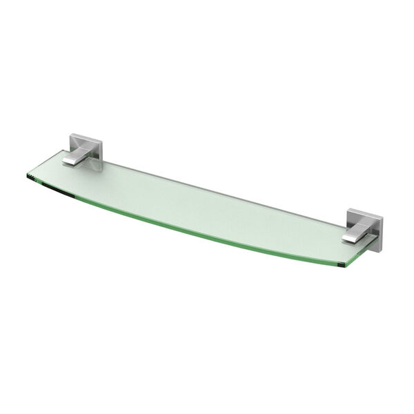 Elevate Satin Nickel Glass Shelf, image 1