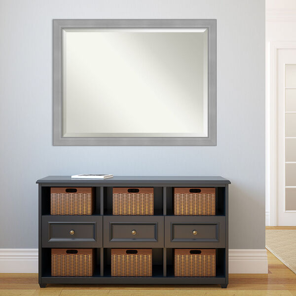 Vista Brushed Nickel Silver Wall Mirror, image 1