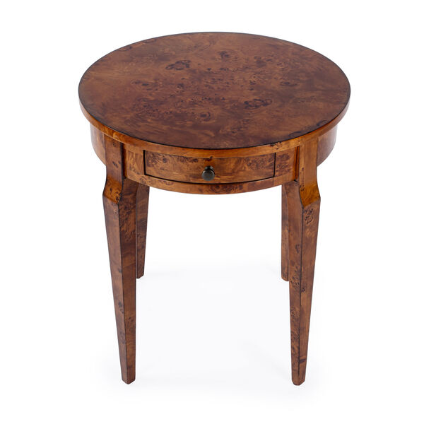 Archer Light Burl Side Table with Drawer, image 5