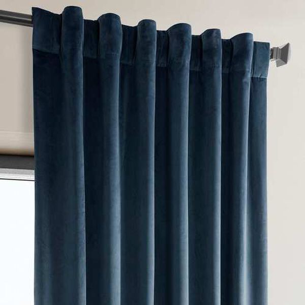 Blue 96 x 50 In. Plush Velvet Curtain Single Panel, image 11