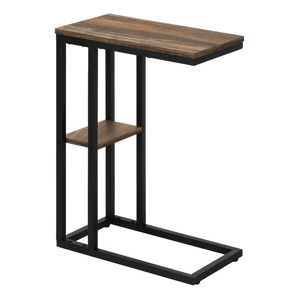 Brown and Black End Table with Shelf, image 1