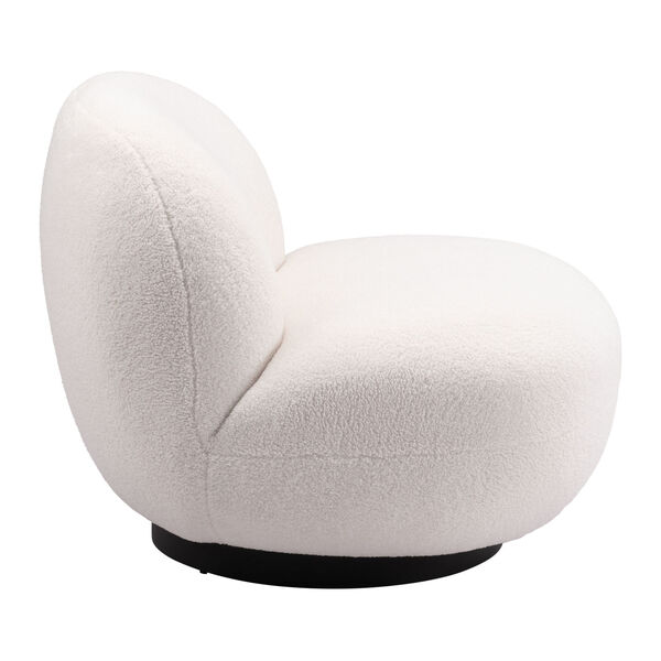 Myanmar White and Matte Black Accent Chair, image 2