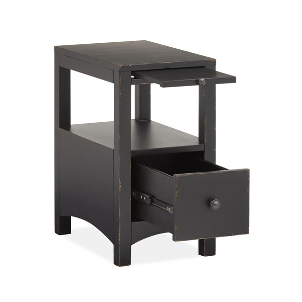 Weathered Midnight Wood One-Drawer Chairside End Table, image 2