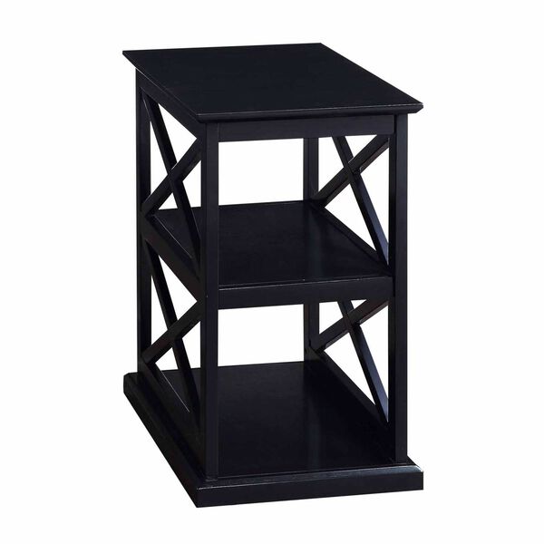 Coventry Black Chairside End Table with Shelves, image 1