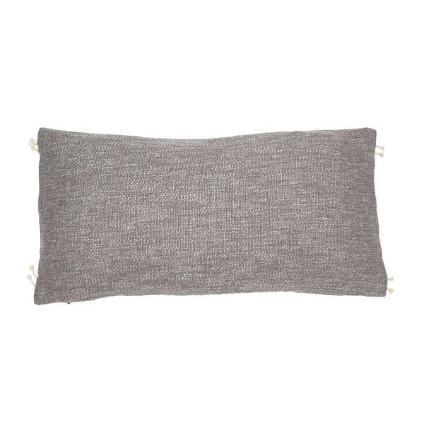 Gray Cotton Lumbar 24 x12-Inch Pillow, image 4