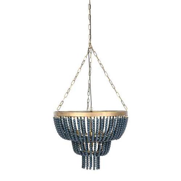 Blue One-Light Two-Tier Chandelier, image 2