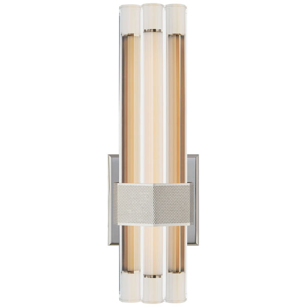 Fascio 14-Inch Asymmetric Sconce in Polished Nickel with Crystal by Lauren Rottet, image 1