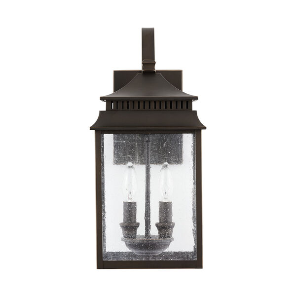 Sutter Creek Oiled Bronze Two-Light Outdoor Wall Mount with Antiqued Water Glass, image 1