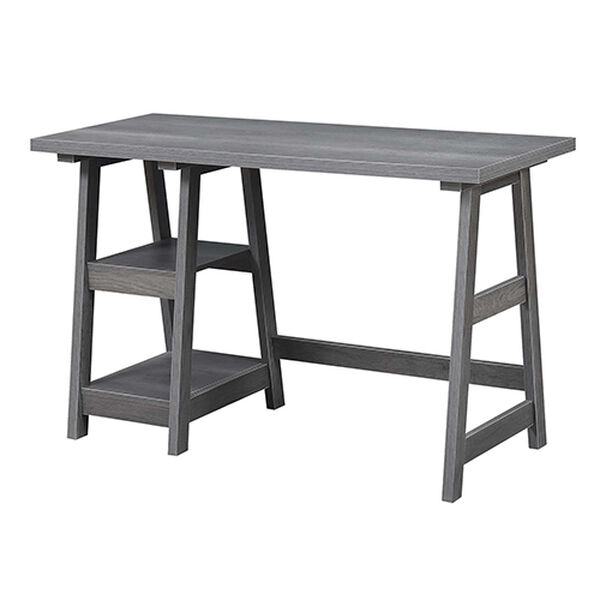Designs2Go Charcoal Gray Trestle Desk, image 6