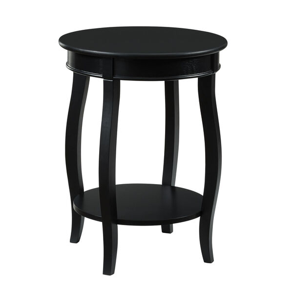 Olivia Black Round Table with Shelf, image 1