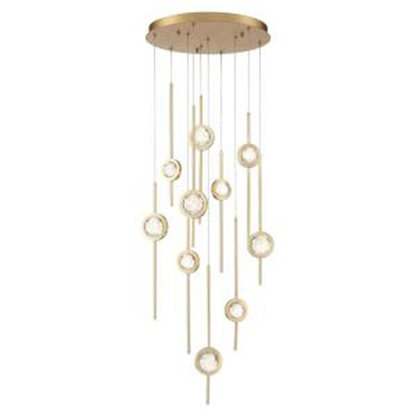 Barletta Brass Anodized Aluminum 24-Inch Integrated LED Chandelier, image 1