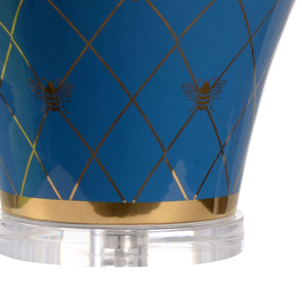 Shayla Copas Blue Glaze and Metallic Gold One-Light Ginger Jar Table Lamp, image 2