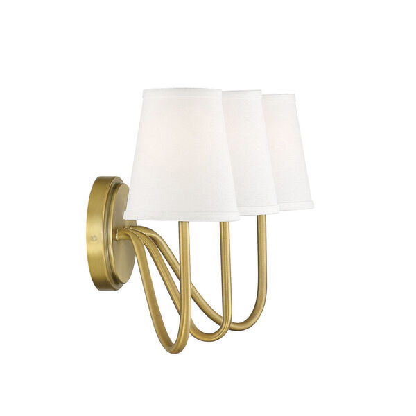 Lyndale Natural Brass Three-Light Wall Sconce, image 4