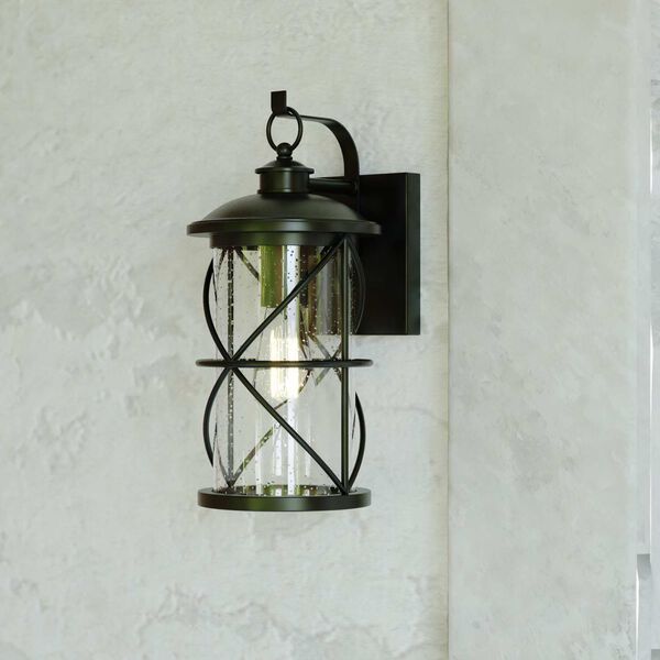 Adams Black One-Light Outdoor Wall Lantern with Clear Glass, image 2
