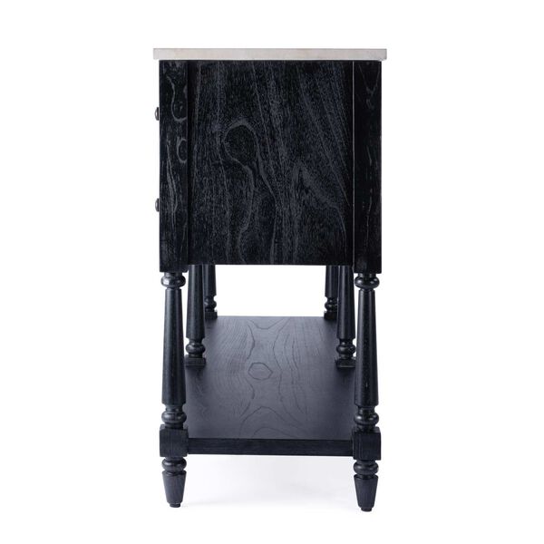 Danielle Washed Black 65-Inch W Marble Sideboard, image 5