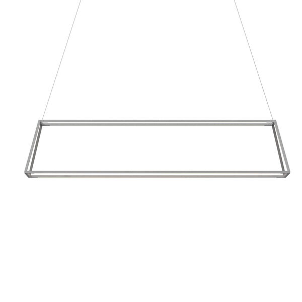 Z-Bar Silver 14-Inch Soft Warm LED Rectangle Pendant, image 1