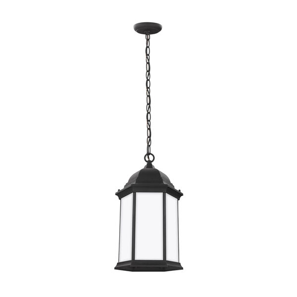 Sevier Black One-Light Outdoor Pendant with Satin Etched Shade, image 1