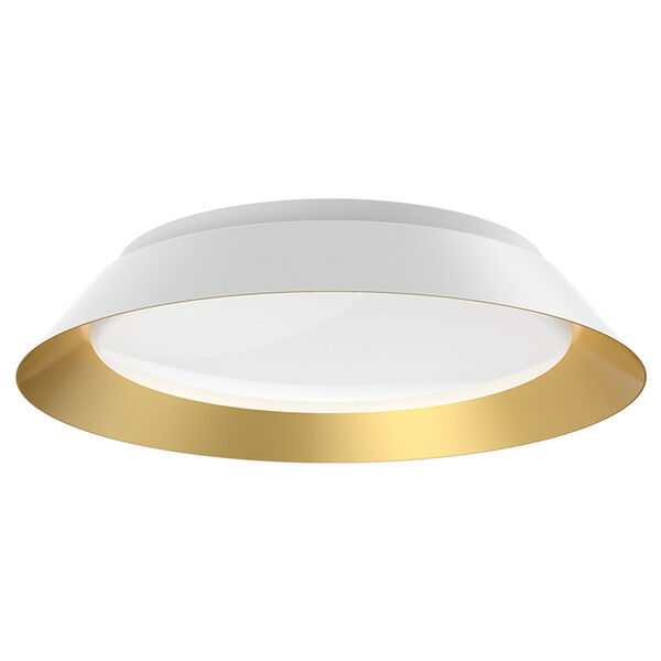 Jasper White and Gold 14-Inch LED Flush Mount, image 1