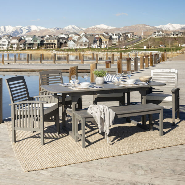 Gray Wash 35-Inch Six-Piece Classic Outdoor Dining Set, image 1