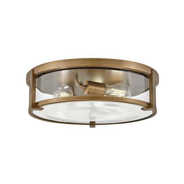 Lowell Brushed Bronze with Clear Glass Three-Light LED Flush Mount, image 1