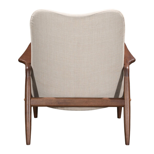 Bully Beige and Walnut Lounge Chair and Ottoman, image 6